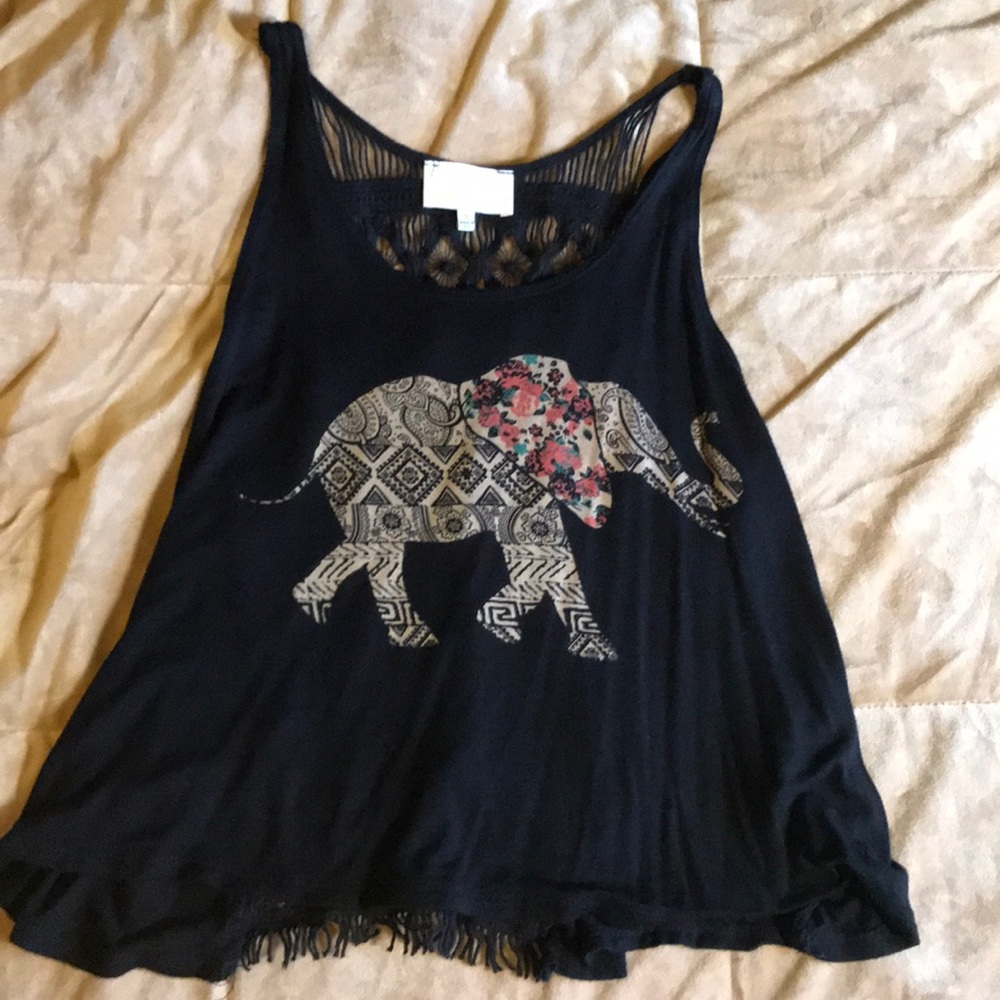 Black Elephant Tank Top